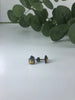Black & Gold Pyramid Stud Earrings