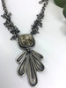 Pyrite Leaf Fringe Necklace