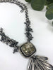 Pyrite Leaf Fringe Necklace