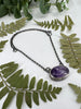 Amethyst Leaf Skeleton Necklace