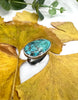 Campitos Turquoise Leaf Skeleton Ring - Size 7