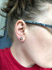 Black & Gold Pyramid Stud Earrings