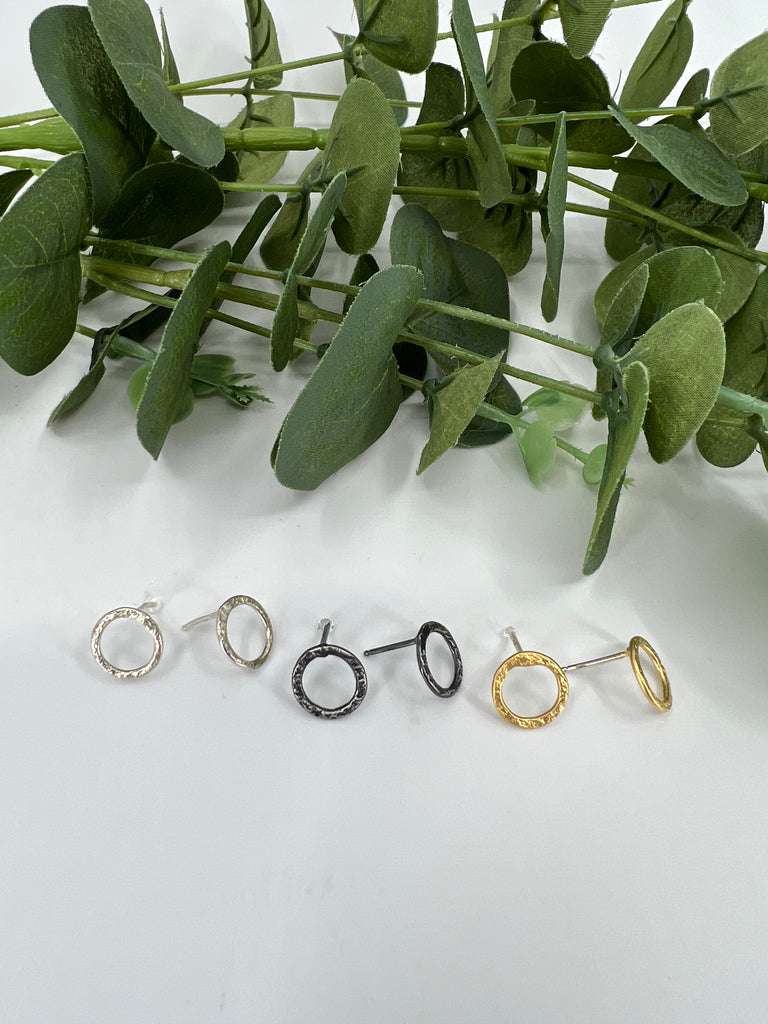 Open Circle Stud Earrings