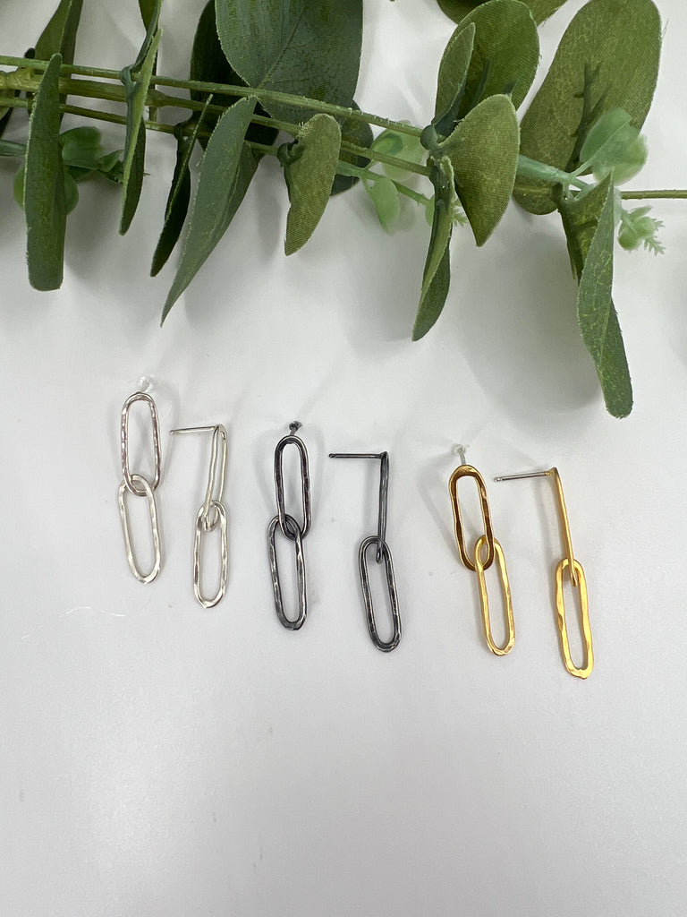 Double Link Stud Earrings