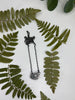 Horizontal Moonstone Leaf Skeleton Necklace