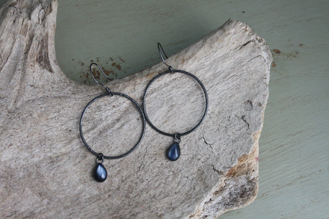 Kyanite Teardrop Hoops