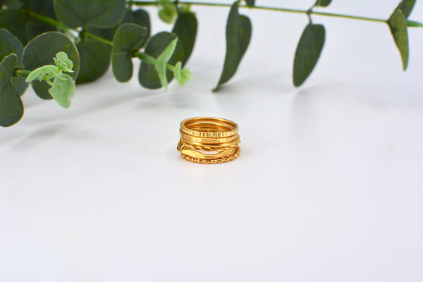 Set of 3 Customizable Gold Vermeil Stacking Rings