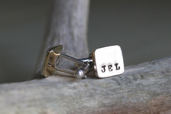 Mixed Metal Monogrammed Cufflinks