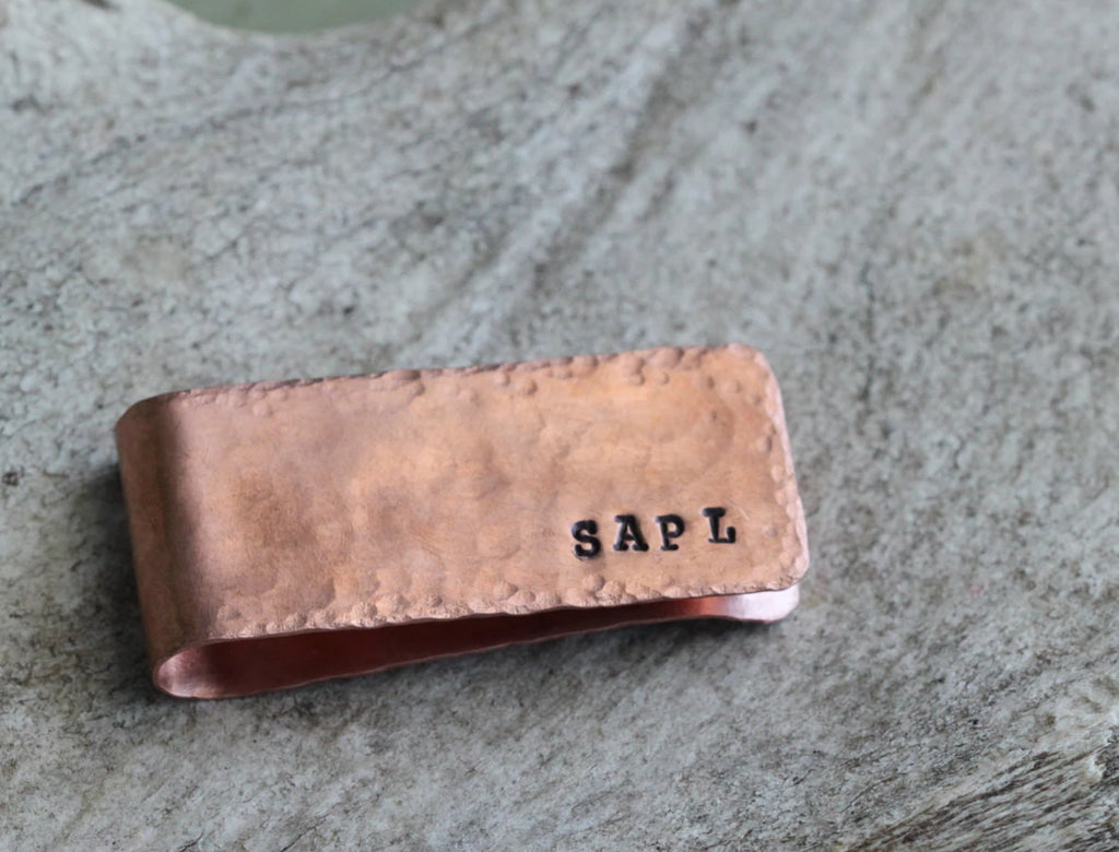 Rustic Personalized Copper Money Clip