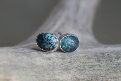 Chinese Turquoise Stud Earrings