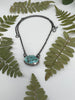 Kingman Turquoise Leaf Skeleton Necklace